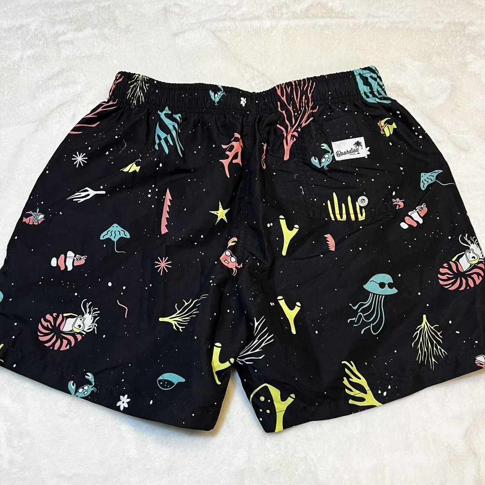 Boardies Black Ocean Print Swim Trunks Men’s S Lined 5.5 Inch Inseam - Picture 7 of 13